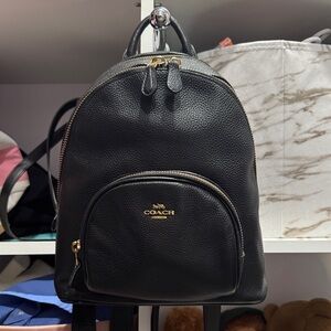 Coach Black Backpack with Gold Accents